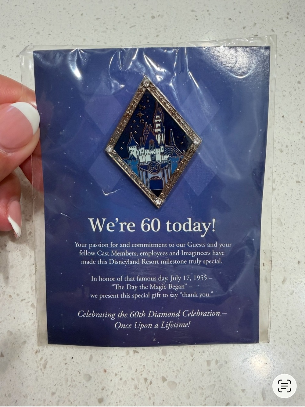 Cast Member Exclusive Disneyland 60th Diamond Celebration Castle Pin